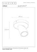 Lucide XYRUS - Plafondspot - Ø 9 cm - LED Dim to warm - GU10 - 1x5W 2200K/3000K - Zwart - thumbnail