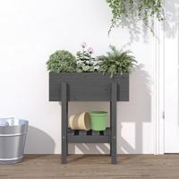 VidaXL Plantenbak 62x30x69 cm massief grenenhout grijs - thumbnail