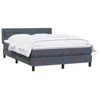 Boxspring met matras fluweel donkergrijs 140x220 cm - thumbnail