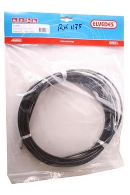 Elvedes Rem buitenkabel met voering ø5,0mm / 10 meter - zwart (rol)