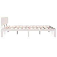 Bedframe massief hout wit 135x190 cm 4FT6 Double - thumbnail