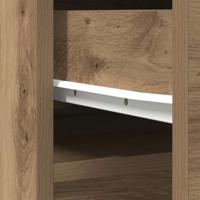 Hoge kast 37,5x35x180 cm bewerkt hout artisanaal eikenkleur - thumbnail