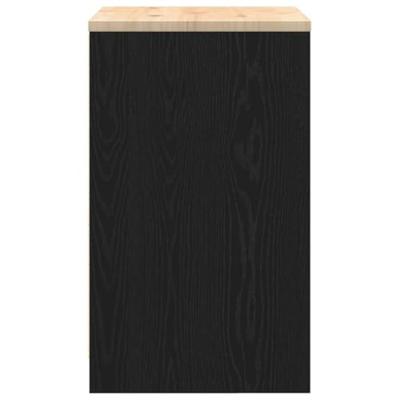 Garagekast 60x51x85 cm massief grenenhout zwart