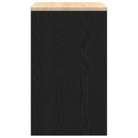 Garagekast 60x51x85 cm massief grenenhout zwart - thumbnail