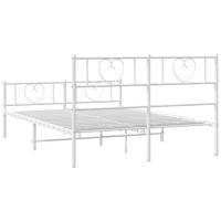 Bedframe met hoofd- en voeteneinde metaal wit 120 x 190 cm - thumbnail