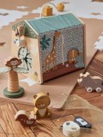 Dierenactiviteitenhuis Tanzania in stof en FSC 100%®-hout beige - thumbnail