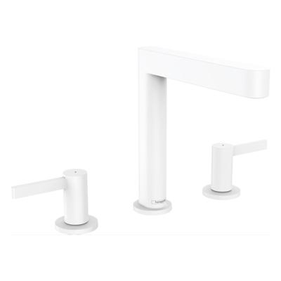 Hansgrohe Wastafelmengkraan Finoris 3-gats 160 met Push-Open Waste Mat Wit