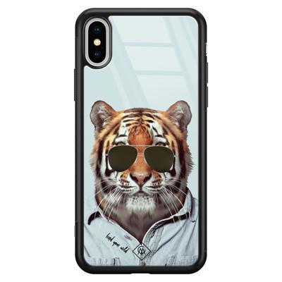 iPhone XS Max glazen hardcase - Tijger wild iPhone XS Max glazen hardcase - Tijger wild