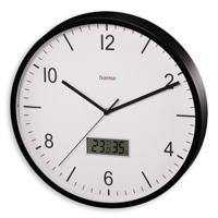 Hama DCF Wandklok Lanzarote Tikt Niet + Thermometer en Hygrometer 35 cm Zwart/Wit - thumbnail