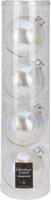 Kerstbal 10cm iriserend koker a 4 glas - thumbnail