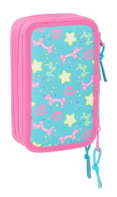 Driedubbele Pennenzak Gabby's Dollhouse Confetti Roze Turkoois 12,5 x 19,5 x 5,5 cm 37 Onderdelen