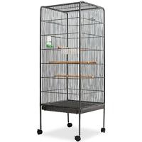 Vogelkooi 54x54x146 cm staal zwart - thumbnail