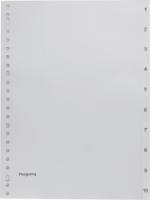 Pergamy tabbladen, ft A4, 23-gaatsperforatie, grijze PP, set 1-10 - thumbnail