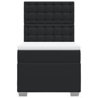 Boxspring met matras kunstleer zwart 100x200 cm - thumbnail