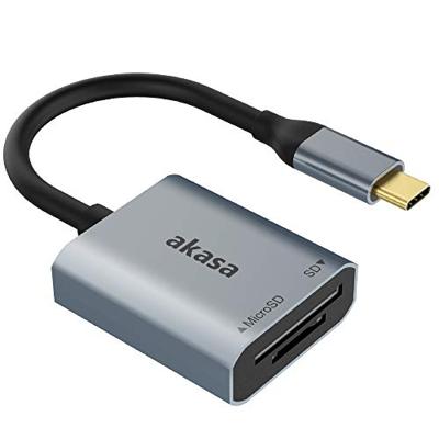 Akasa AK-CR-10BK geheugenkaartlezer USB 3.2 Gen 2 (3.1 Gen 2) Type-C Zwart, Zilver Akasa AK-CR-10BK geheugenkaartlezer USB 3.2 Gen 2 (3.1 Gen 2) Type-C Zwart, Zilver