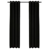 Gordijnen linnen-look verduisterend 2 st 140x225 cm antraciet - thumbnail