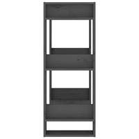 Boekenkast/kamerscherm 60x35x91 cm massief grenenhout grijs - thumbnail