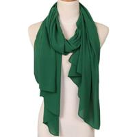 Vrouwen effen kleur natuurlijke vouwen chiffon omslagdoek sjaal tulband grootte: 180cm (helder groen) - thumbnail