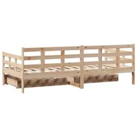 Slaapbank met lades 90x190 cm massief grenenhout - thumbnail