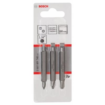 Bosch Accessories S 0,6 x 4,5, S 0,8 x5,5, S 1,2 x 6,5, PH1, PH2, PH3, 60 mm Dubbelbitset Bosch Accessories S 0,6 x 4,5, S 0,8 x5,5, S 1,2 x 6,5, PH1, PH2, PH3, 60 mm Dubbelbitset
