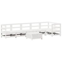 7-delige Loungeset massief grenenhout wit - thumbnail