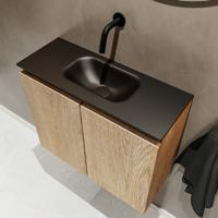 MONDIAZ TURE 60cm toiletmeubel washed oak. EDEN wastafel urban midden geen kraangat - thumbnail