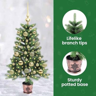 VidaXL Kerstboom met 150 led met standaard groen 90 cm pe