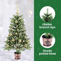 VidaXL Kerstboom met 150 led met standaard groen 90 cm pe - thumbnail