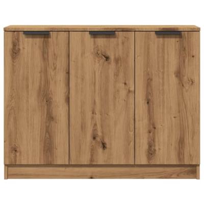 Dressoir 90,5x30x70 cm bewerkt hout artisanaal eikenkleur