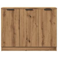Dressoir 90,5x30x70 cm bewerkt hout artisanaal eikenkleur - thumbnail