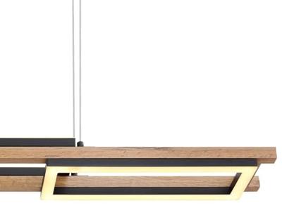 Globo Desing hanglampIlla zwart met hout - 67266H