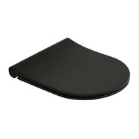 Closetzitting Plieger Kansas by Pressalit Slim Compact met Lift-off en Softclose Mat Zwart - thumbnail