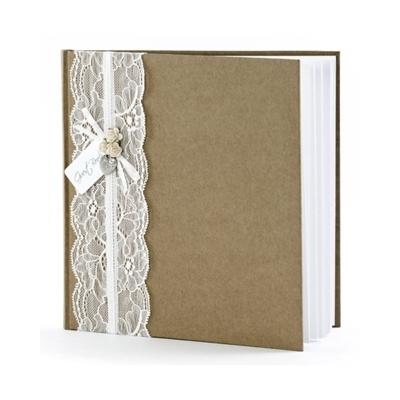 Bruiloft gastenboek vintage 20,5 cm - Bruiloft gastenboek vintage 20,5 cm -