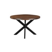 Livingfurn Ronde Eettafel 'Jesper' Mangohout, 120cm, kleur Donkerbruin - thumbnail