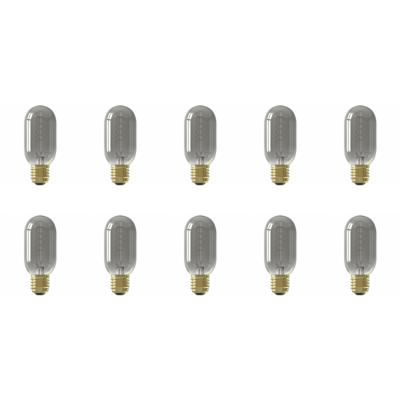 CALEX - LED Lamp 10 Pack - LED Buislamp - Filament - E27 Fitting - Dimbaar - 4W - Warm Wit 2100K - Titanium
