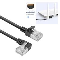 ACT DA1901 U/FTP CAT6A LSZH Slimline Patchkabel | RJ45 Connectoren Recht naar 90° Haaks Links | Zwart | 1 meter - thumbnail