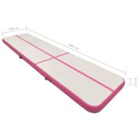 VidaXL Gymnastiekmat met pomp opblaasbaar 600x100x15 cm pvc roze - thumbnail