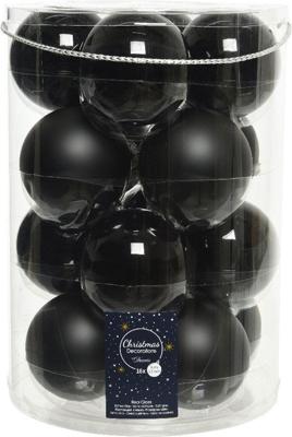 Baubles glass shiny, matt mix dia. 8,00 cm black(12) Decoris - Decoris