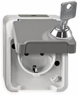Merten MEG2422-8029 Wandcontactdoos AquaStar Lichtgrijs 1 stuk(s)