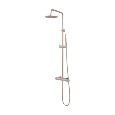 Brushed Edition thermostatische regendouche set met 20 cm douchekop en staaf handdouche, RVS geborsteld PVD