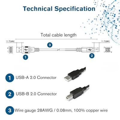 C2G - USB-kabel - USB (M) naar USB type B (M) - USB 2.0 - 5 m - wit C2G - USB-kabel - USB (M) naar USB type B (M) - USB 2.0 - 5 m - wit