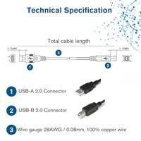 C2G - USB-kabel - USB (M) naar USB type B (M) - USB 2.0 - 5 m - wit - thumbnail