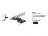Delock 89189 PCI Express x1-kaart 1 x RJ45 Gigabit LAN RTL8111 - thumbnail