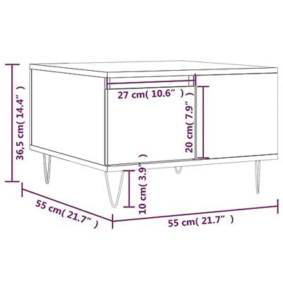 Salontafel 55x55x36,5 cm bewerkt hout grijs sonoma eikenkleurig