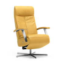 Relaxstoel S-100 Geel Leer - thumbnail