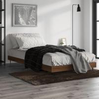 Bedframe bewerkt hout bruin eikenkleur 100x200 cm - thumbnail