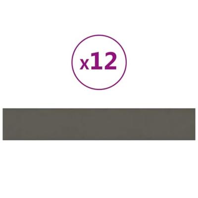 Wandpanelen 12 st 1,62 m 90x15 cm fluweel donkergrijs Wandpanelen 12 st 1,62 m 90x15 cm fluweel donkergrijs