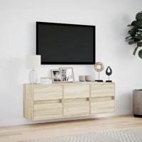 Tv-wandmeubel met LED-verlichting 130x31x45 cm sonoma eiken - thumbnail