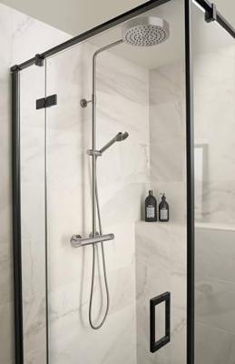 Ben Engraved Cross douche thermostaatkraan RVS-look