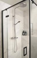 Ben Engraved Cross douche thermostaatkraan RVS-look - thumbnail
